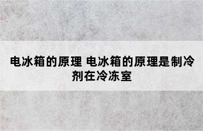 电冰箱的原理 电冰箱的原理是制冷剂在冷冻室